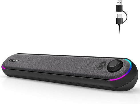 ICOREBEI Desktop computer speaker, soundbar, compatible with Mac, desktop, laptop, tablet, monitor, PC,