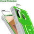 FITO Samsung Galaxy A21 Case, Dual Layer Shockproof Heavy Duty Case with Screen Protector for Samsung A21 Phone, Built-in Kickstand (Green)
