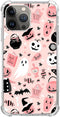 Pink Halloween Pumpkin Ghost Case for iPhone 15 Pro Max, Witchy Boo Cover, Cute TPU Bumper Phone Case