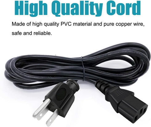 8ft AC Power Cord Replacement for Vizio Smart LCD TV Models VX32L VX20L VX200e VW32L VW42L and More