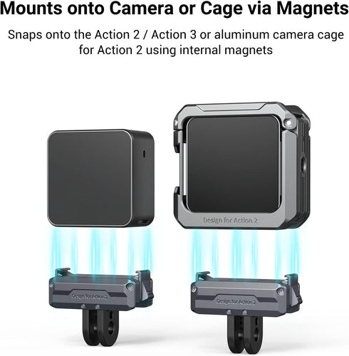 SMALLRIG Magnetic Adapter Mount for DJI Action 4/3/2, with 1/4” Thread for Tripod, Selfie, Vlogging - 3662
