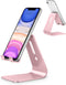OMOTON Desktop Cell Phone Stand, Aluminum Holder for Mobile Phone and Tablet, Rose Gold