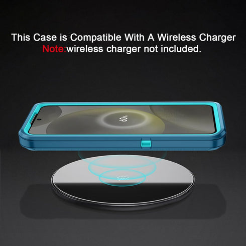 I-HONVA for Samsung Galaxy S24 Plus Case, Shockproof 3-Layer Full Body Protection, Heavy Duty Cover, Turquoise