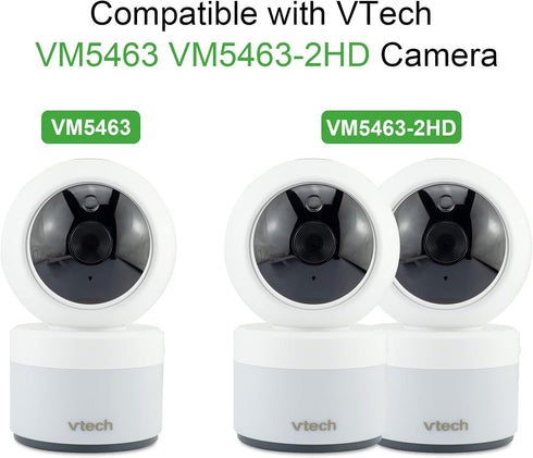 LEFXMOPHY Power Cord for VTech VM5463 VM5463-2HD Baby Monitor Camera, 5V White Charger with 5ft Cable