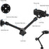 Truck Phone Stand with 10" Length Arm for 3.5~7.5" Smartphones, Multi-Angle Adjustable Aluminum Alloy Mount