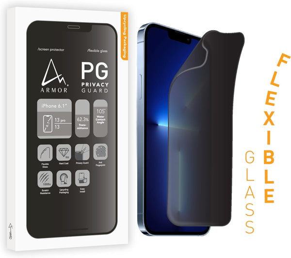 ARMOR Flexible Glass Screen Protector for iPhone 13 Pro / 13 - Privacy Guard with 9H