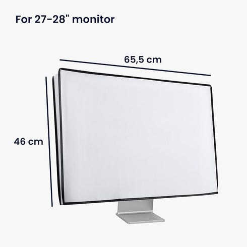 27-28" kwmobile Monitor Cover Compatible with Monitor - Dust Cover Computer Screen Protector - White