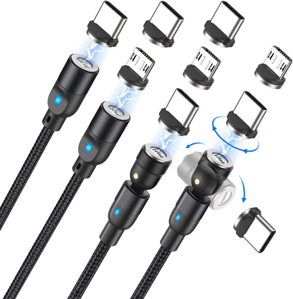 A.S Magnetic Charging Cable, Magnetic Type C Fast Charging Data Sync Cable for Micro USB, USB C, i-Product Smartphones