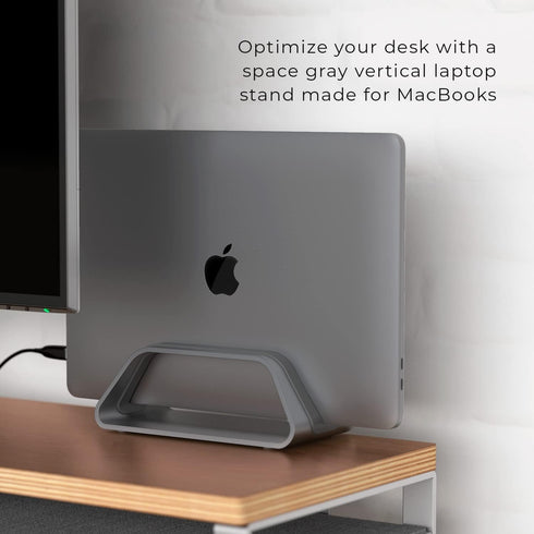 HumanCentric Vertical Laptop Stand for MacBook - Compatible with MacBook Pro, Air, Laptop Holder for Apple Desk Stand