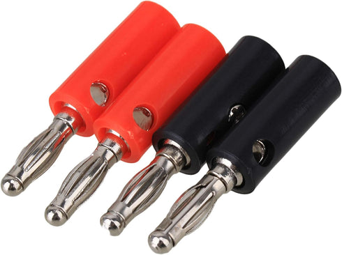 RDEXP 40pcs Nickel Plated 4mm Male Screw Type Banana Plug Multimeter Probe Connectors