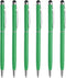 MECCANIXITY 6pcs Metal Stylus Pen, 2 in 1 Universal Retractable Ink Pen with Stylus Tips (Green)