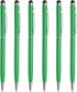 MECCANIXITY 6pcs Metal Stylus Pen, 2 in 1 Universal Retractable Ink Pen with Stylus Tips (Green)