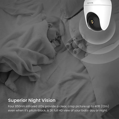 Tenda CP6 2K Indoor Wireless Pan Tilt Cameras for Home Security, Baby Monitor, Pet Camera with 2-Way Audio