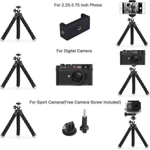 Flexible Webcam Stand and Cell Phone Tripod - Holder for Logitech, Nexigo Webcam, GoPro Camera and More