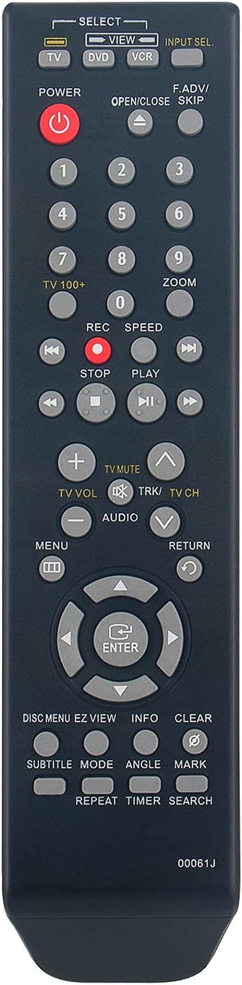 AK59-00061J Replacement Remote Control for Samsung DVD VCR Combo, Models DVD-V9800, DVD-V9700