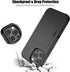 Nvollnoe 16 6.9 inch(Black) Compatible with iPhone Pro Max Case with Card Holder Dual Layer Heavy Duty Protective