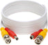 20FT White BNC Video Power Cable Extension Wire for CCTV, Security Camera, DVR, Surveillance System, Plug & Play