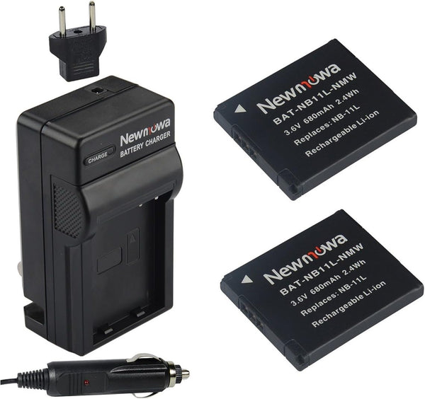 Newmowa NB-11L/NB-11LH Replacement Battery and Charger Kit (2-Pack) for Canon PowerShot A2300 IS, A2400 IS, A2500,