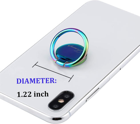 Rainbow Cell Phone Ring Stand Holder, Blue Multicolor Ring Grip Kickstand for Almost All Phones