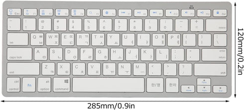 Mini Keyboard, Slim 78 Keys Portable White Computer Keyboard, Quiet Typing for iOS Systems (Korean)