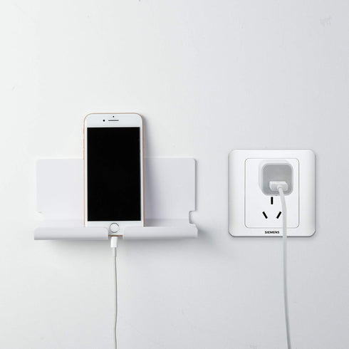 TXEsign Adhesive Wall Phone Tablet Holder Mount Stand for Smartphones, eReader, Wall Shelf (White)