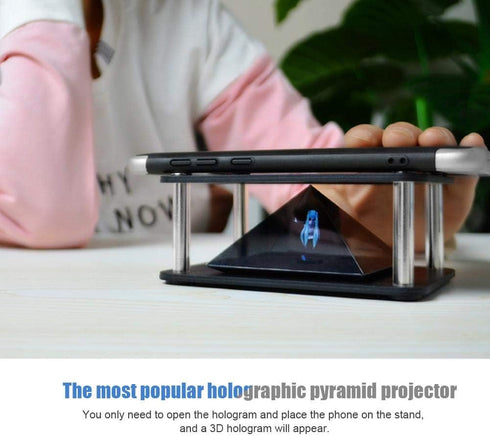 Smartphone 3D Hologram Projector, 3D Projector Stands Projector Pyramid, 360-Degree Images, for any Smartphone 3.5-6inch Mobile Smartphone Hologram(cylinder)