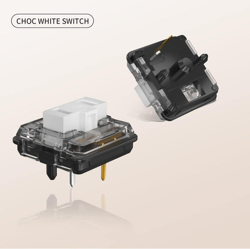 DRAOZA Kailh Choc Low Profile Clicky Switch 5-Pin Switches 1350 Chocolate for Mechanical Gaming Keyboard (White, 72pcs)