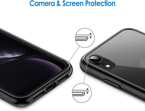 JETech Case for iPhone XR 6.1-Inch - Non-Yellowing Shockproof Phone Bumper Cover, Anti-Scratch Clear Back (Black)