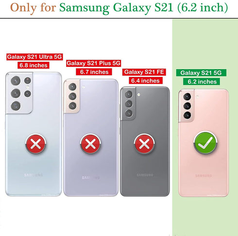 Compatible with Samsung Galaxy S21 Case, Finger Ring Holder Rose Gold Plating Design for Women, Shockproof TPU Bumper