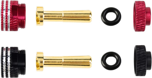 TCRC 2PCS Aluminum Heatsink 5mm Bullet Plug Connectors & Grips for Li-Po and Li-HV Hardcase Power (Red + Black)