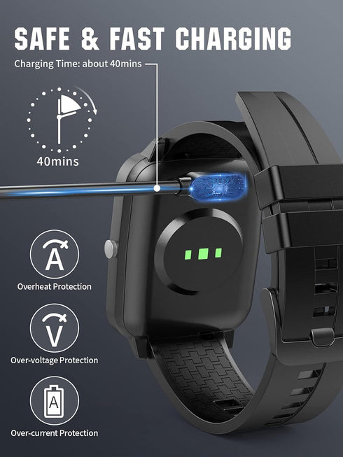 TiMOVO Smart Watch Charger, Magnetic USB Charging Cable for YAMAY VeryFitPro SW021, SW01, Willful SW023, SW025, Black