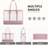 LOVEVOOK 15.6 Inch Laptop Bag for Women, Canvas Tote with Clutch Purse, Large Capacity Work Bag