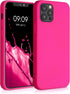 kwmobile Case for Apple iPhone 12 / 12 Pro - Slim Protective TPU Silicone Phone Cover (Neon Pink)