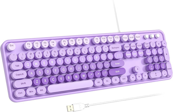 Atelus Large Print Keyboard, USB Wired Computer Keyboard, Full Size Keyboard with Number
