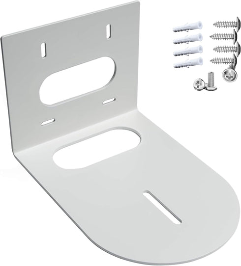 PTZ Camera Wall Mount Bracket, Universal Solid Metal Mount for All PTZ Cameras, Includes Mounting Screws (White)