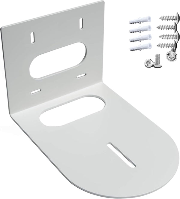 PTZ Camera Wall Mount Bracket, Universal Solid Metal Mount for All PTZ Cameras, Includes Mounting Screws (White)