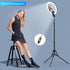 12" Selfie Ring Light with 63" Tripod Stand/Phone Holder, QEUOOIY 20W LED Circle Lights for Vlog, Makeup, YouTube