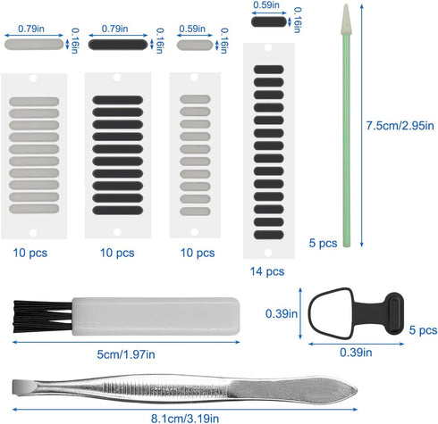USB C Dust Plug, for Phones with USB Type C Charging Port, USB C Anti Dust Cover Cap Phone Cleaning Brush Kit with Speaker Mesh and Mounting Accessories,56 Pcs in Total
