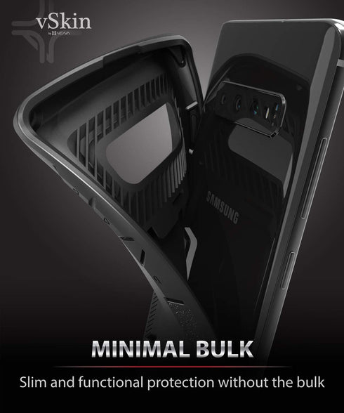 VENA Galaxy S10 Wallet Case - vSkin Slim Credit Card Holder Case Cover Designed for Samsung S10 - Black