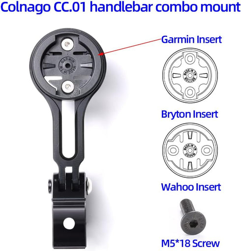 Out Front Bike Stem Handlebar Combo Mount for Garmin Edge, Wahoo, Bryton, Stages, Compatible with Colnago