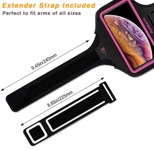 Sweatproof Armband for iPhone 16/15/14/13/12/11/XR, Running Exercise Bag with Card Slot (Pink)