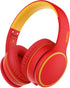 RORSOU B10 Wireless Bluetooth Over-Ear Headphones - Lightweight Folding Stereo Bass Headset with 50H Playtime, Red