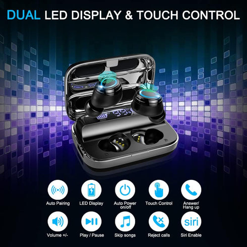 Motast Wireless Earbuds, Bluetooth 5.3, 140H Playtime, HD Stereo Noise Cancelling Earphones with USB-C Charging Case