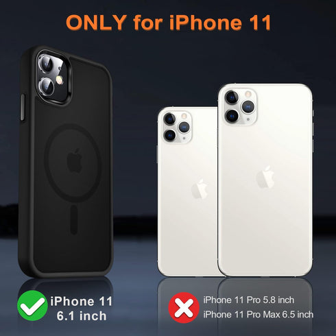 Strong Magnetic Shockproof Case for iPhone 11, Compatible with MagSafe, 13FT Drop Resistant with Translucent Matte Skin