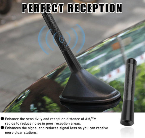 Yourkar 3.15 Inch Car Short Antenna, Aluminum Auto Roof Mount Short Antenna, Radio Antenna Mast Replacement with Screws
