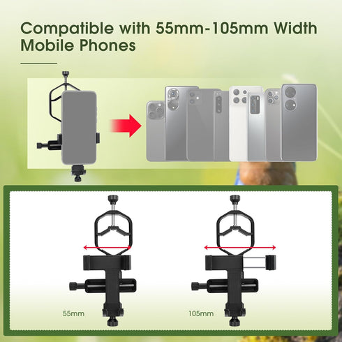 SVBONY SV214 Pro 3-Axis Universal Smartphone Adapter, Digiscoping Adapter with Remote Control for Spotting Scope Capture