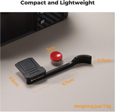 X100VI X100V, K&F CONCEPT Camera Thumb Grip with Red Shutter Button Compatible with FUJIFILM Black