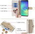 Asuwish Phone Case for Samsung Galaxy S10 Plus Wallet Cover with Screen Protector and Mirror Flip Cover Ring Card Holder Crossbody Strap Stand Cell S10+ S10plus 10S Edge S 10 10plus Women Girls White