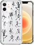 ZHEGAILIAN iPhone 15 Plus Case - Clear Dancing Skulls, Slim Flexible TPU Rubber, Protective Case for Women & Girls.