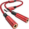 MOSWAG Type C to Dual 3.5mm Aux Headphone Jack Adapter, Hi-Res 2 Way Audio Y Cable for iPad, Samsung, Google